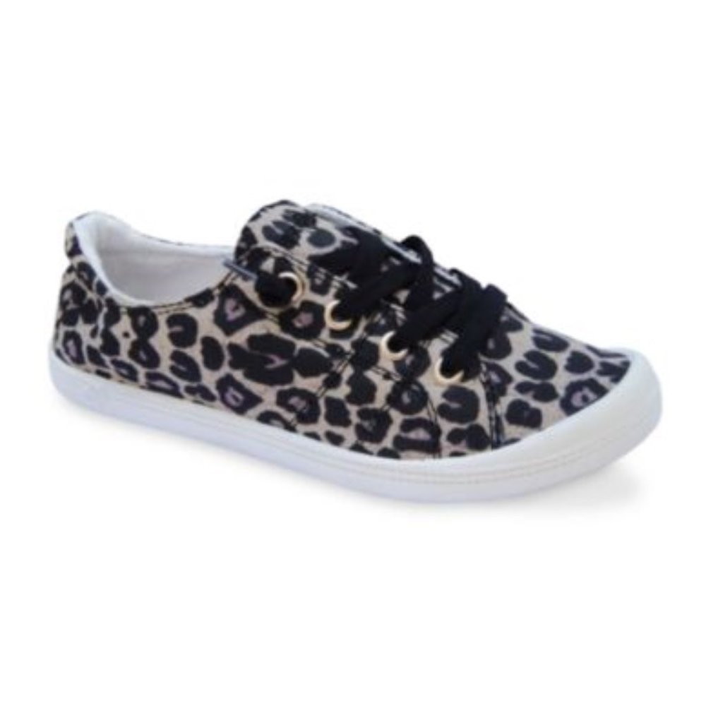 Jellypop Dallas Sz 7 Canvas Sneakers Leopard Print